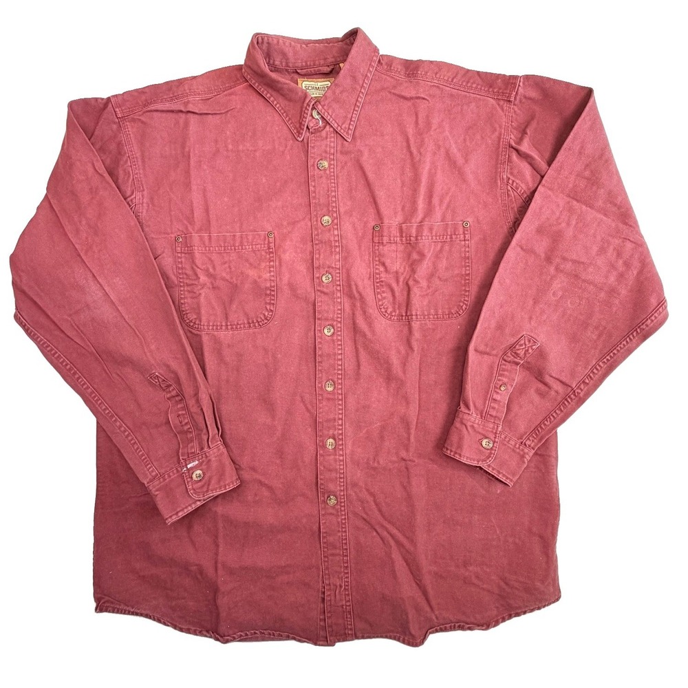 C.E. Schmidt Workwear Men's XXL Brick Red Cotton Canvas Button Shirt